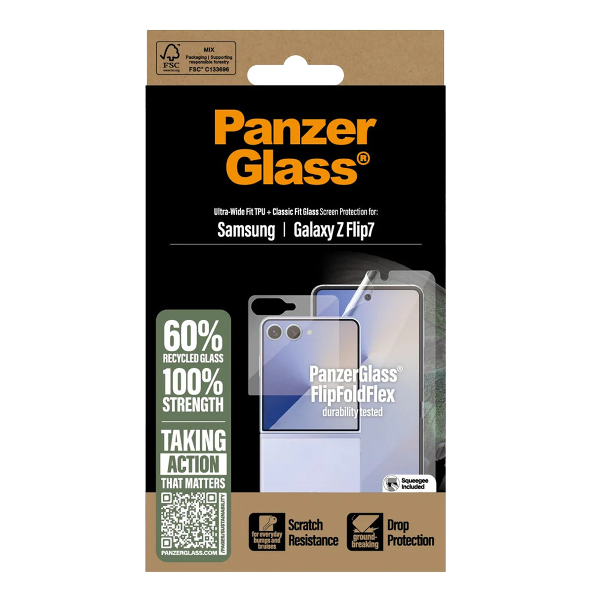 Σετ Προστασίας Οθόνης PANZERGLASS Ultra Wide Fit TPU + Classic Fit Glass για SAMSUNG Galaxy Z Flip7 - 3