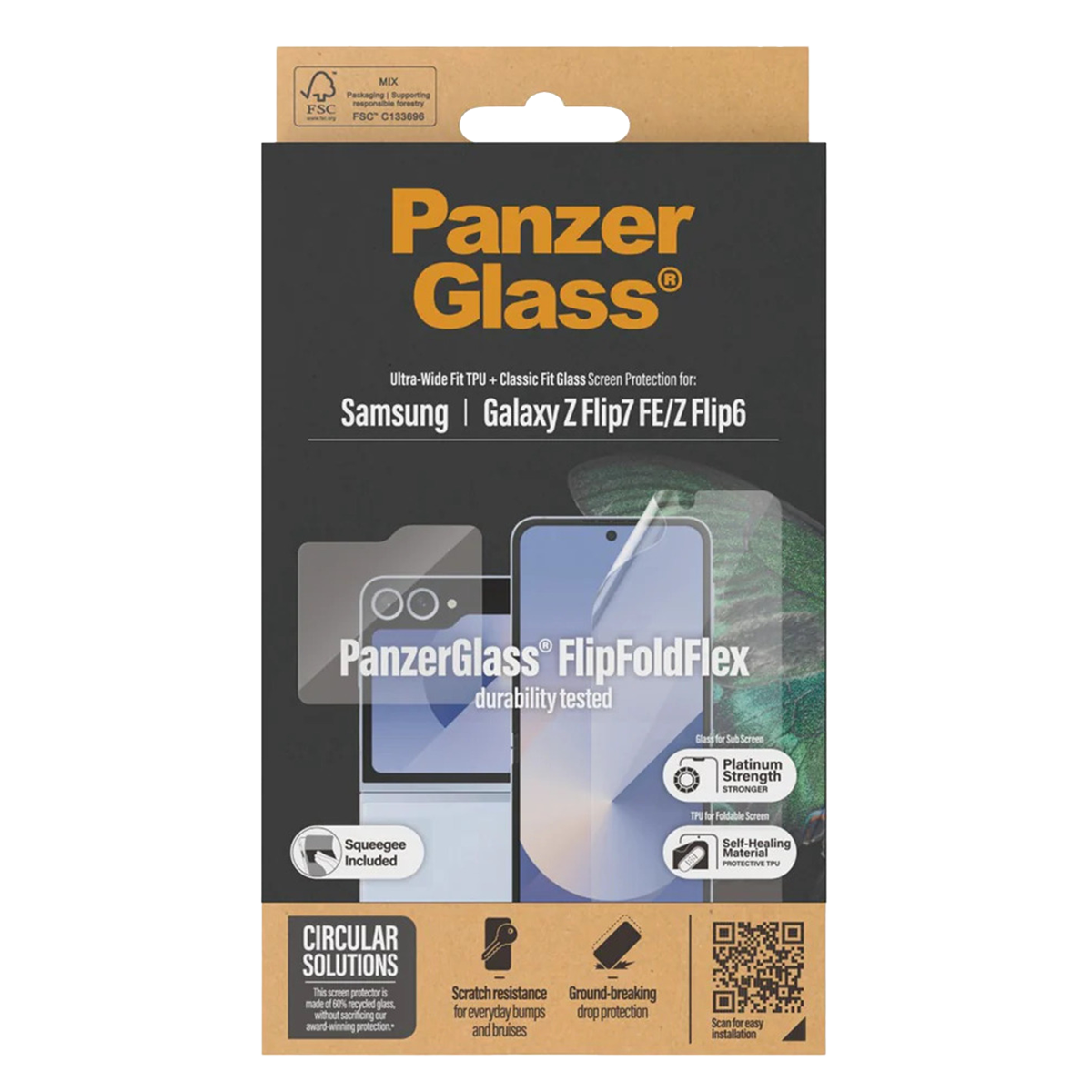 Σετ Προστασίας Οθόνης PANZERGLASS Ultra Wide Fit TPU + Classic Fit Glass για SAMSUNG Galaxy Z Flip 6/ Flip7 FE - 3