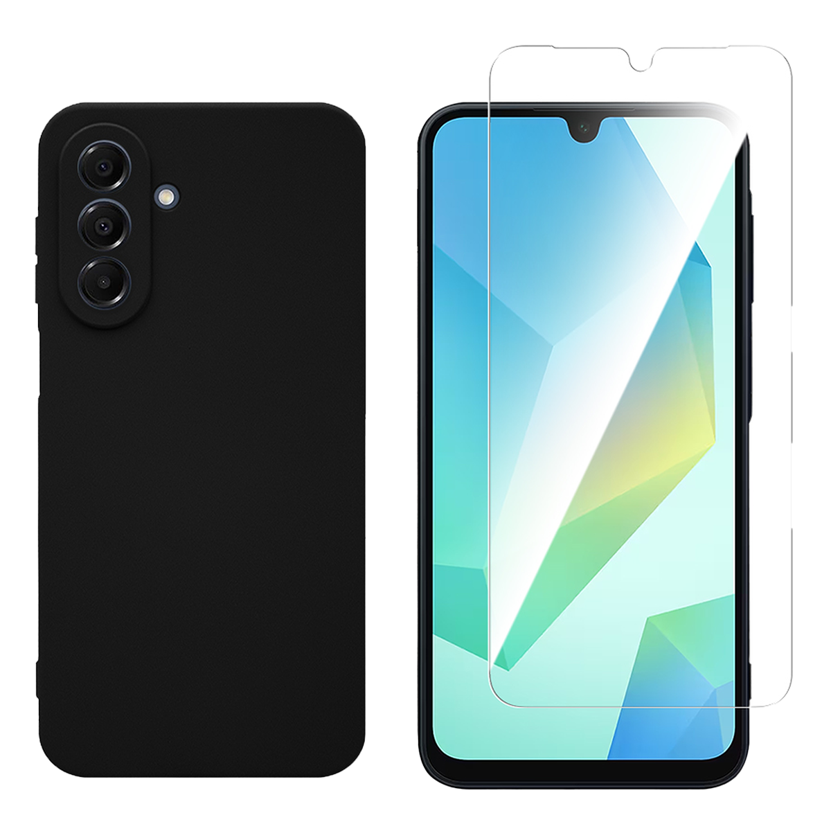 Θήκη Matte + Γυαλί Προστασίας Οθόνης COSY για SAMSUNG Galaxy A17 4G/ 5G Μαύρη