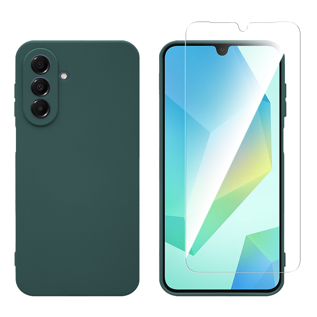 Θήκη Matte + Γυαλί Προστασίας Οθόνης COSY για SAMSUNG Galaxy A17 4G/ 5G Πράσινη