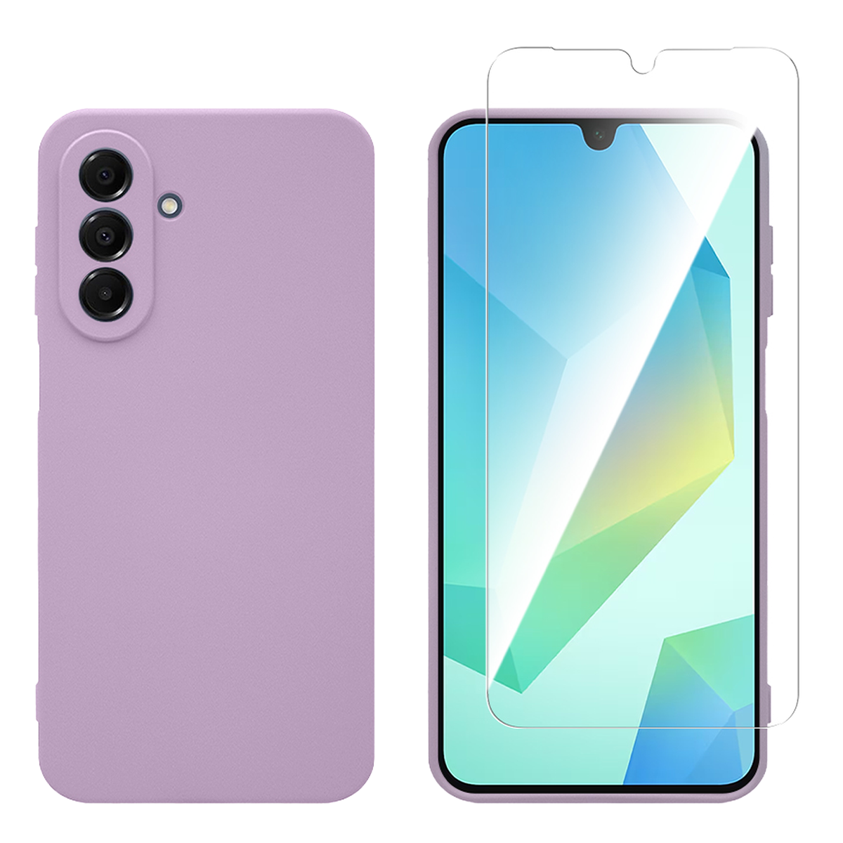 Θήκη Matte + Γυαλί Προστασίας Οθόνης COSY για SAMSUNG Galaxy A17 4G/ 5G Μωβ