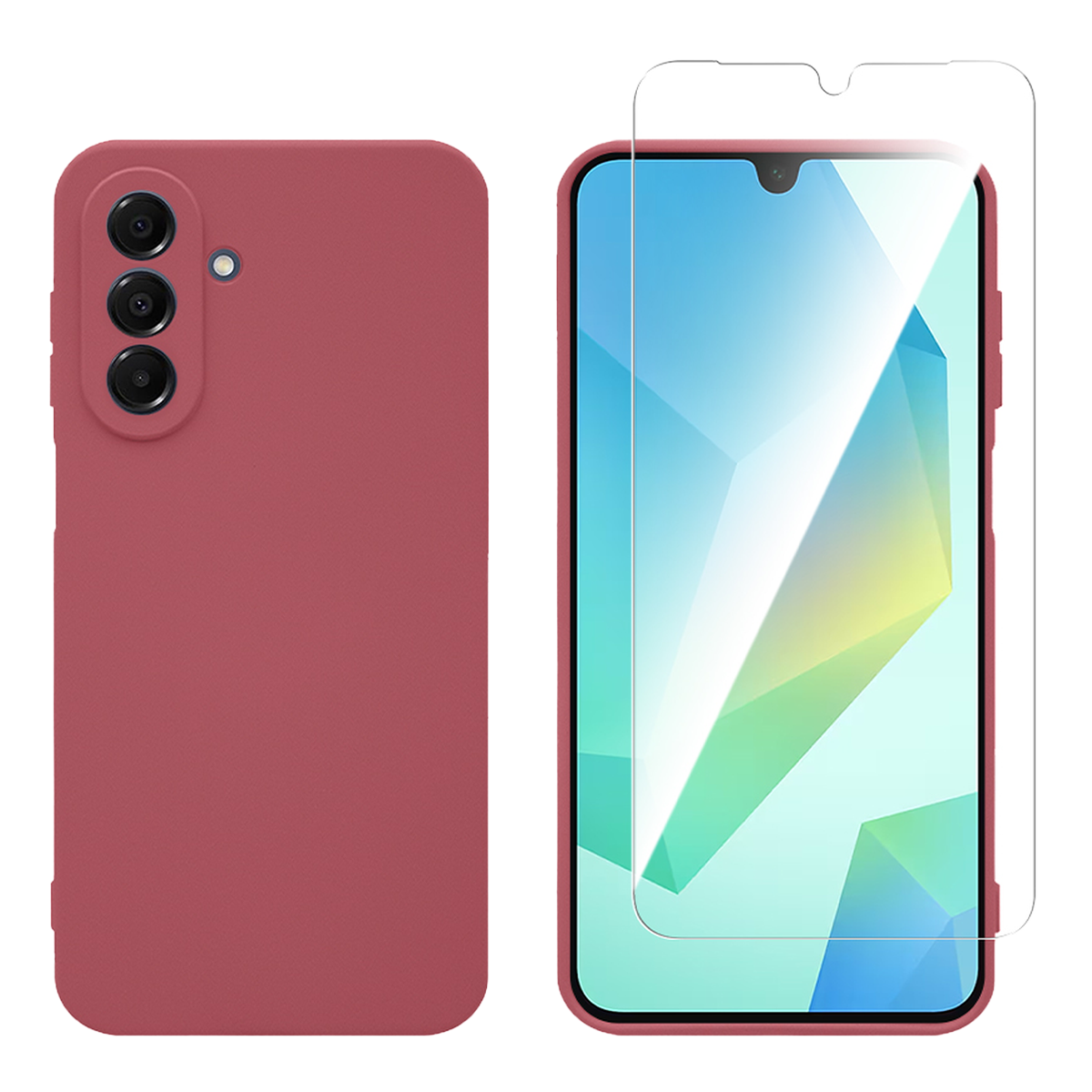 Θήκη Matte + Γυαλί Προστασίας Οθόνης COSY για SAMSUNG Galaxy A17 4G/ 5G Κόκκινη