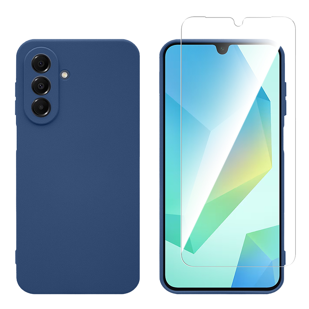 Θήκη Matte + Γυαλί Προστασίας Οθόνης COSY για SAMSUNG Galaxy A17 4G/ 5G Μπλε