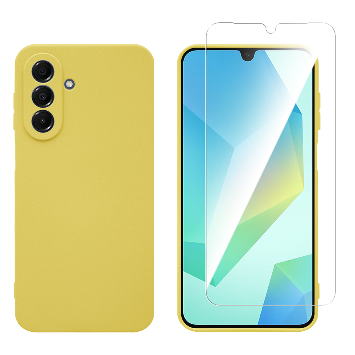 Θήκη Matte + Γυαλί Προστασίας Οθόνης COSY για SAMSUNG Galaxy A17 4G/ 5G Κίτρινη