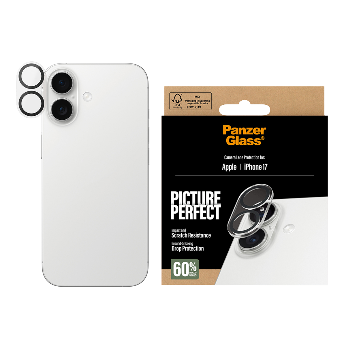 Γυαλί Προστασίας Κάμερας PANZERGLASS Picture Perfect για iPhone 17