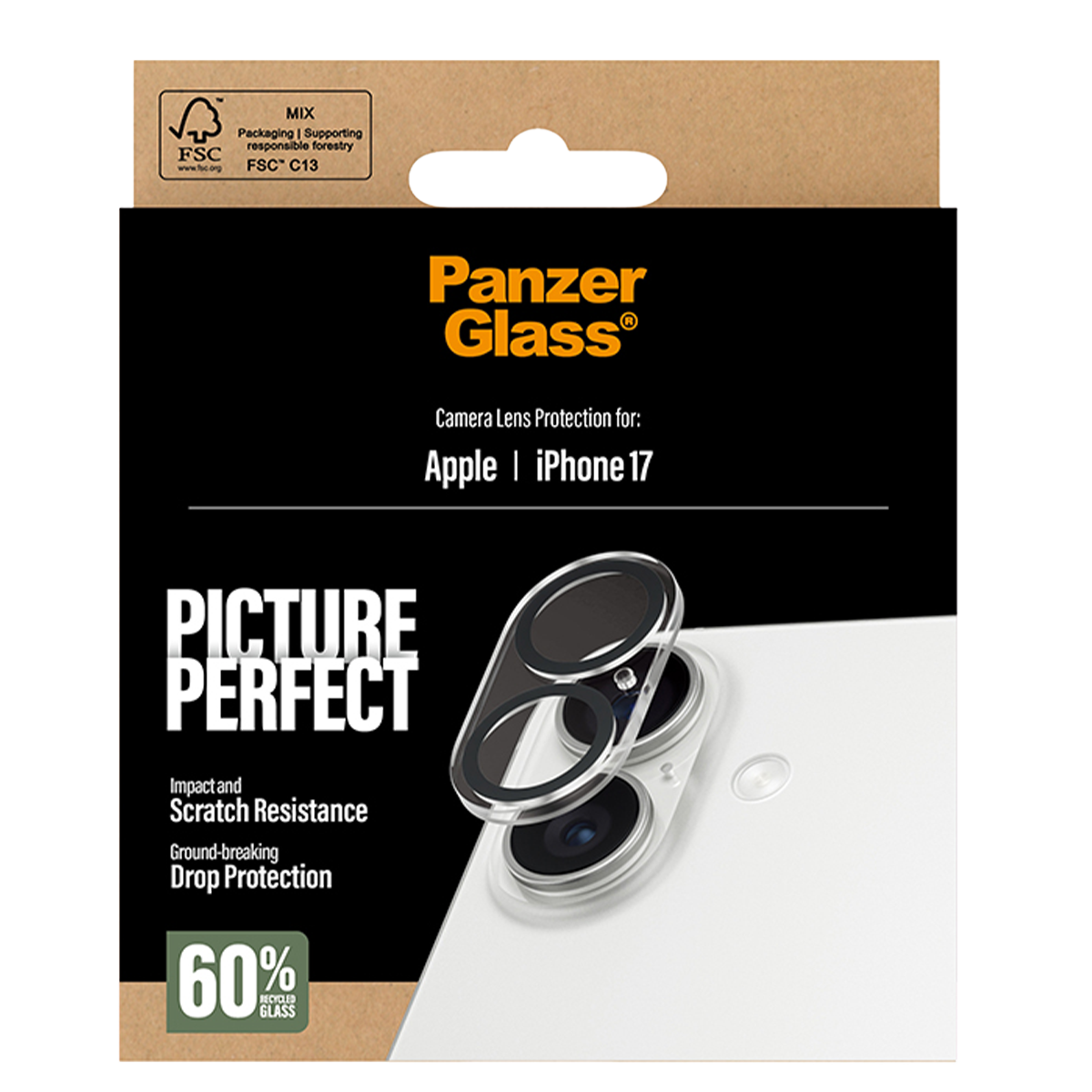 Γυαλί Προστασίας Κάμερας PANZERGLASS Picture Perfect για iPhone 17 - 5