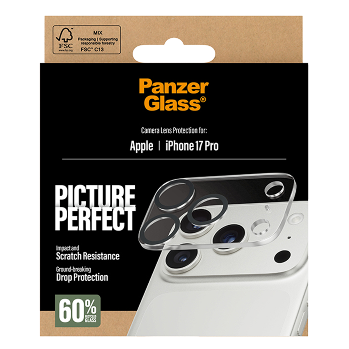 Γυαλί Προστασίας Κάμερας PANZERGLASS Picture Perfect για iPhone 17 Pro - 5