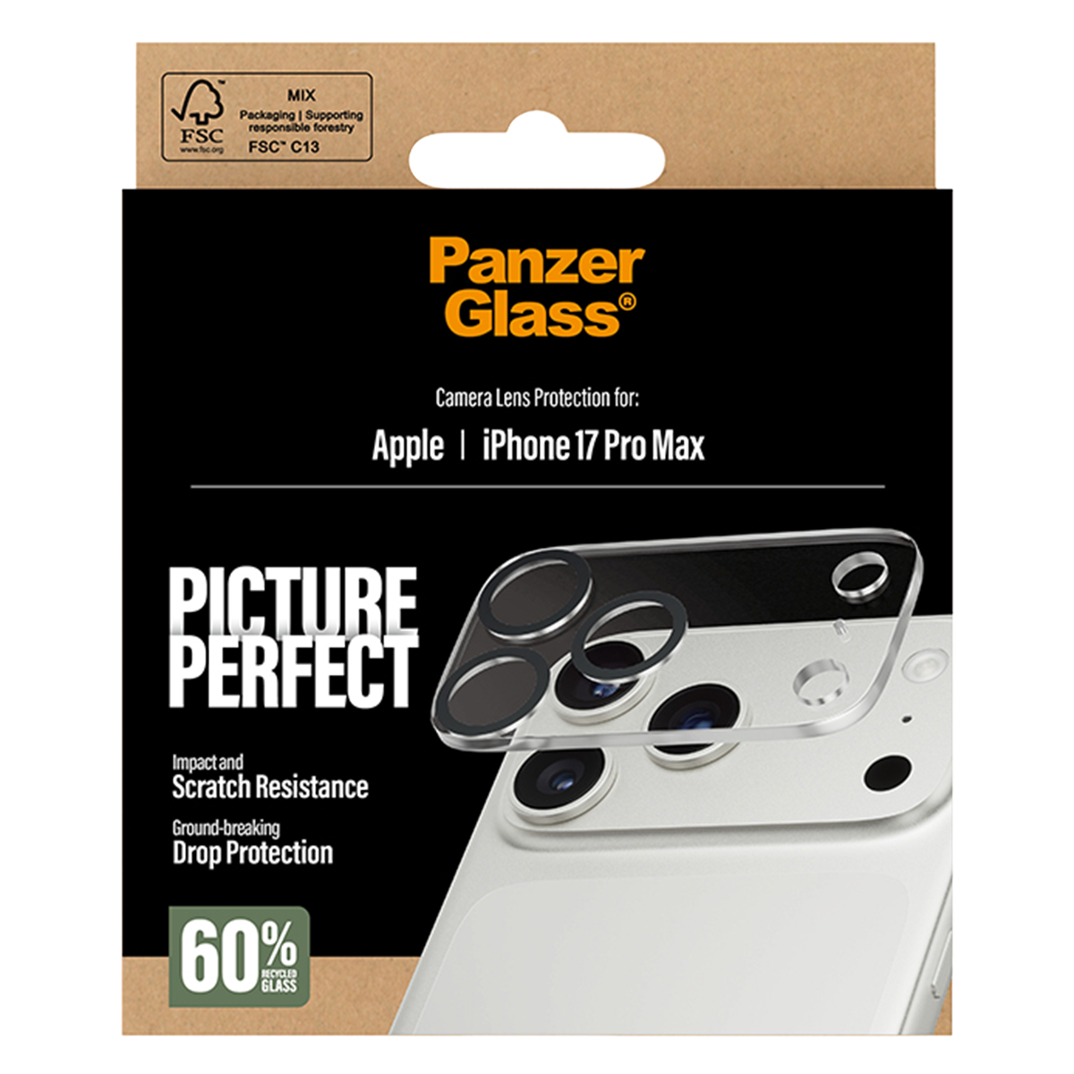 Γυαλί Προστασίας Κάμερας PANZERGLASS Picture Perfect για iPhone 17 Pro Max - 5