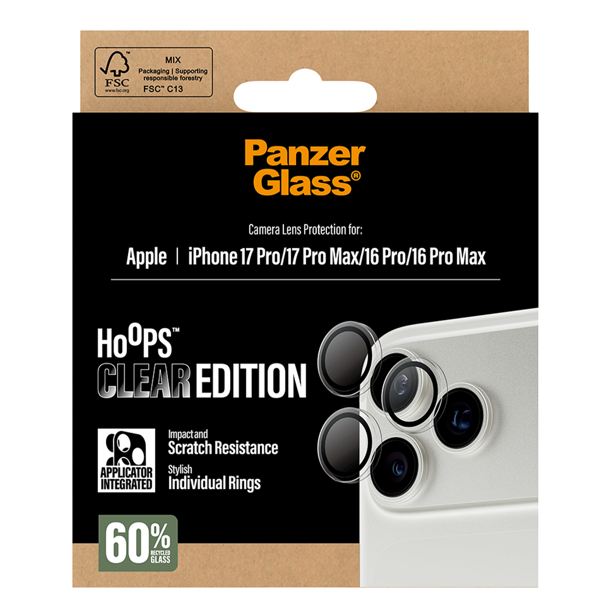 Φακοί Προστασίας Κάμερας με Πλαίσιο PANZERGLASS Hoops Clear Edition για iPhone 17 Pro/ 17 Pro Max/ 16 Pro/ 16 Pro Max - 5