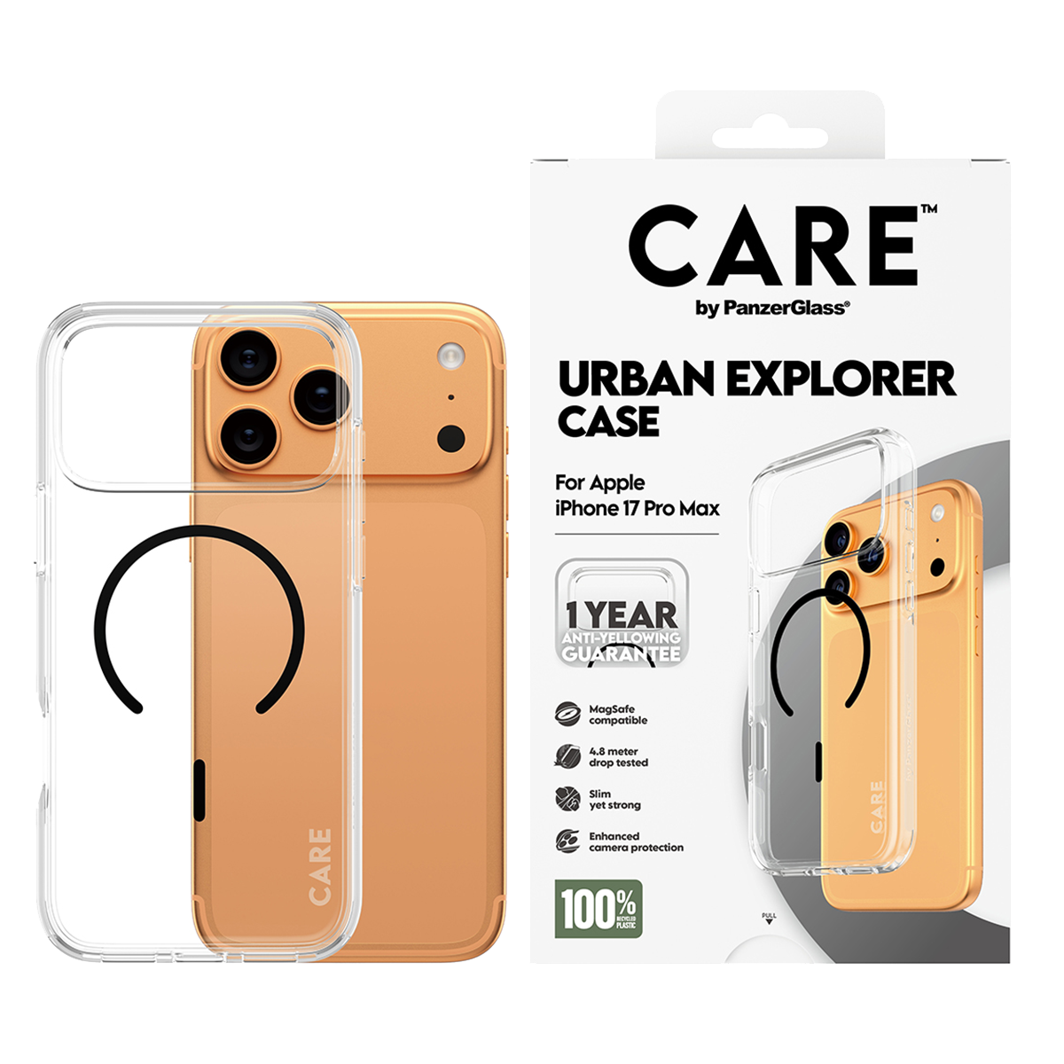 Διάφανη Θήκη CARE by Panzerglass Urban Explorer με Black MagSafe για iPhone 17 Pro Max