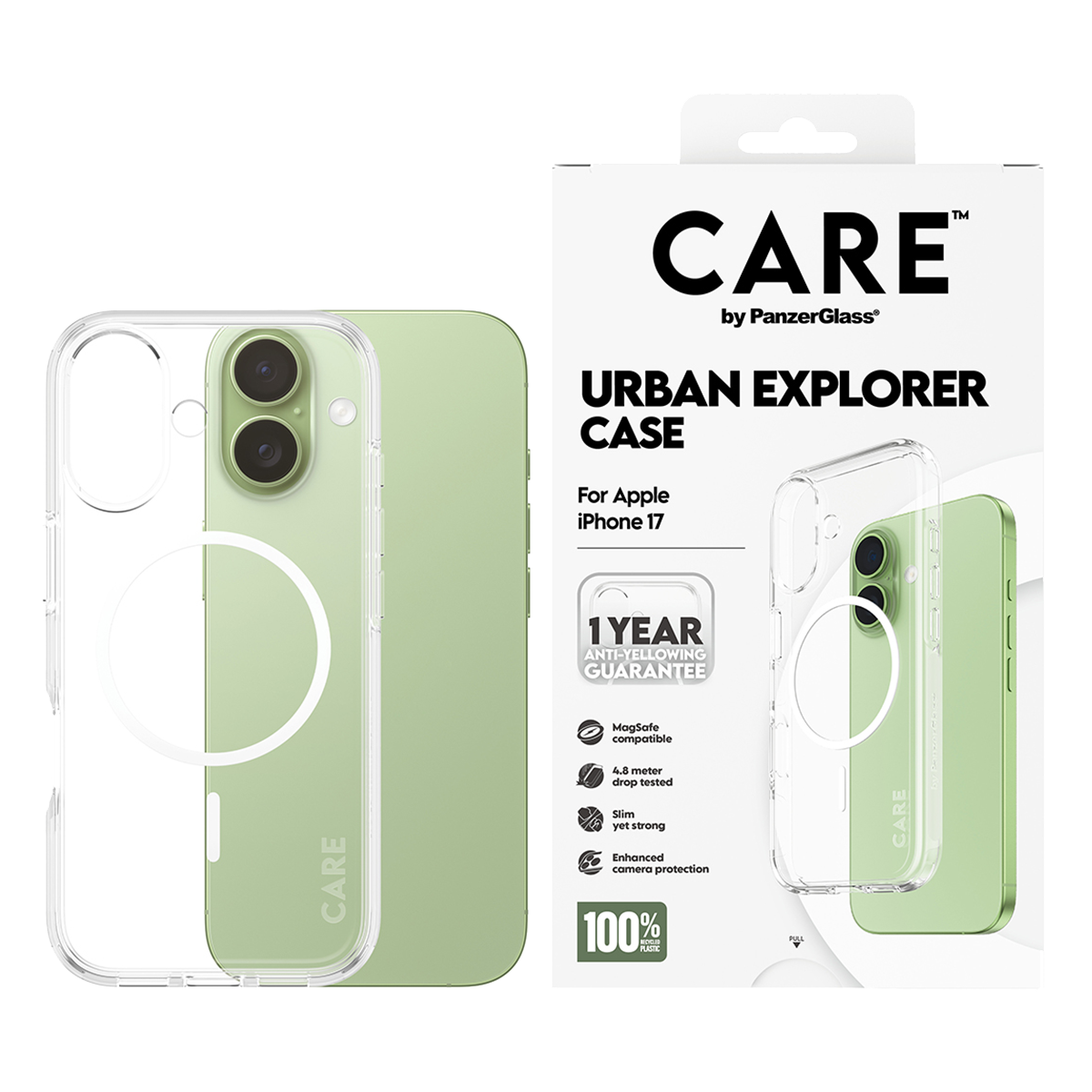 Διάφανη Θήκη CARE by Panzerglass Urban Explorer με White MagSafe για iPhone 17