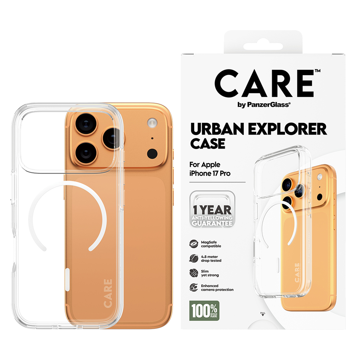 Διάφανη Θήκη CARE by Panzerglass Urban Explorer με White MagSafe για iPhone 17 Pro