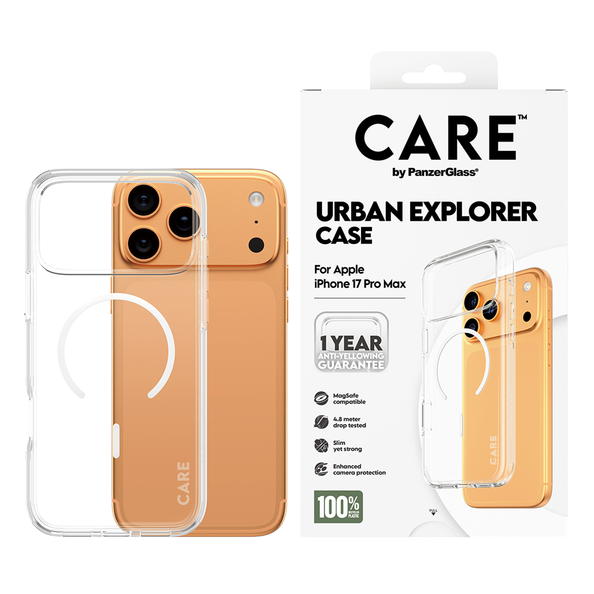 Διάφανη Θήκη CARE by Panzerglass Urban Explorer με White MagSafe για iPhone 17 Pro Max