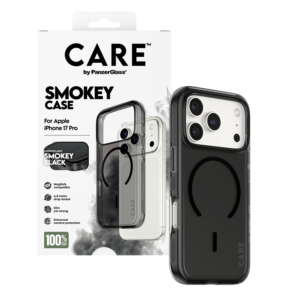 Διάφανη Θήκη CARE by Panzerglass Smokey με Black MagSafe για iPhone 17 Pro - 5