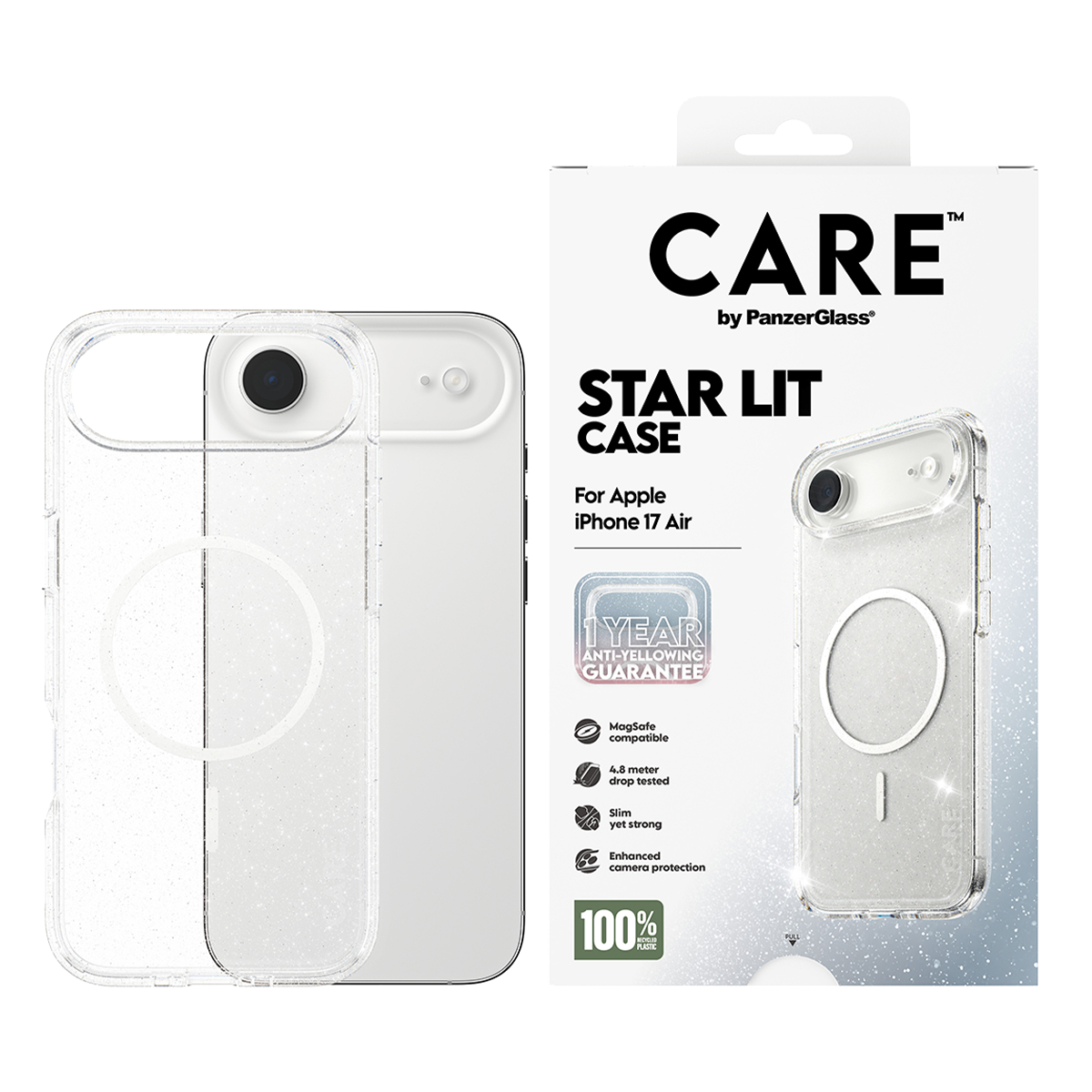 Διάφανη Θήκη CARE by Panzerglass Star Lit με White MagSafe για iPhone Air