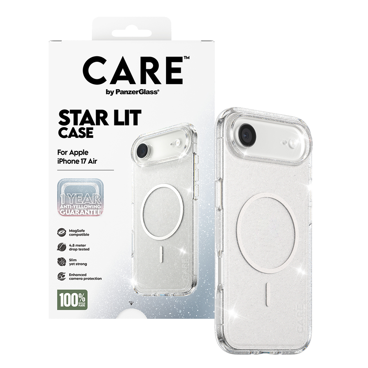 Διάφανη Θήκη CARE by Panzerglass  Star Lit με White MagSafe για iPhone Air - 5