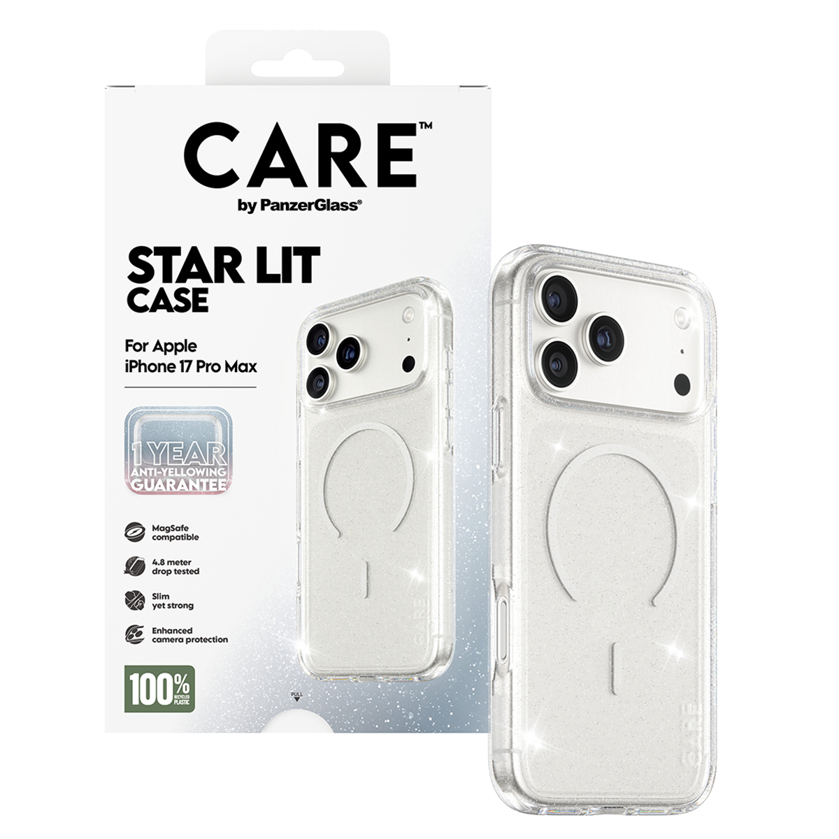 Διάφανη Θήκη CARE by Panzerglass Star Lit με White MagSafe για iPhone 17 Pro Max - 5