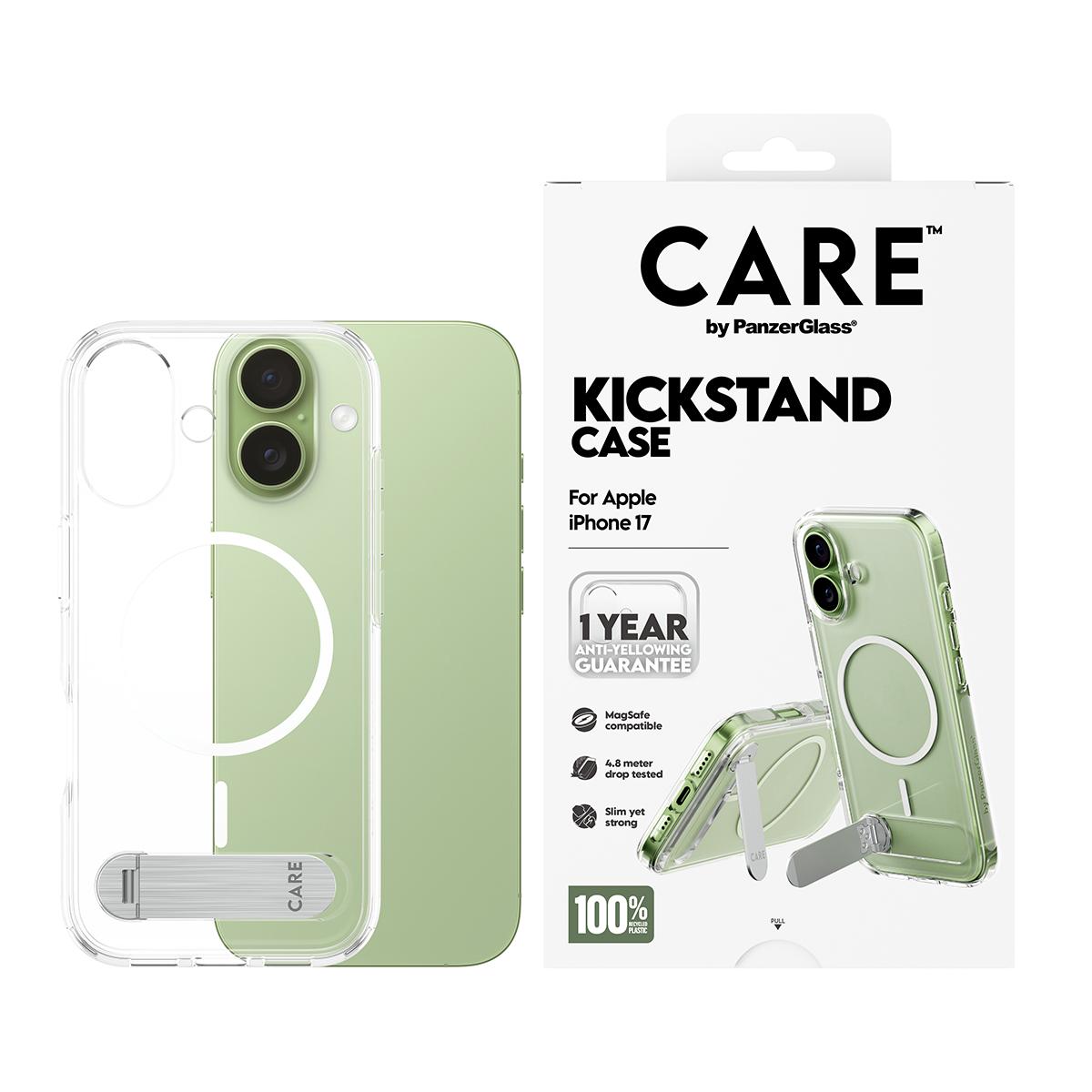 Διάφανη Θήκη CARE by Panzerglass Kickstand με White MagSafe για iPhone 17