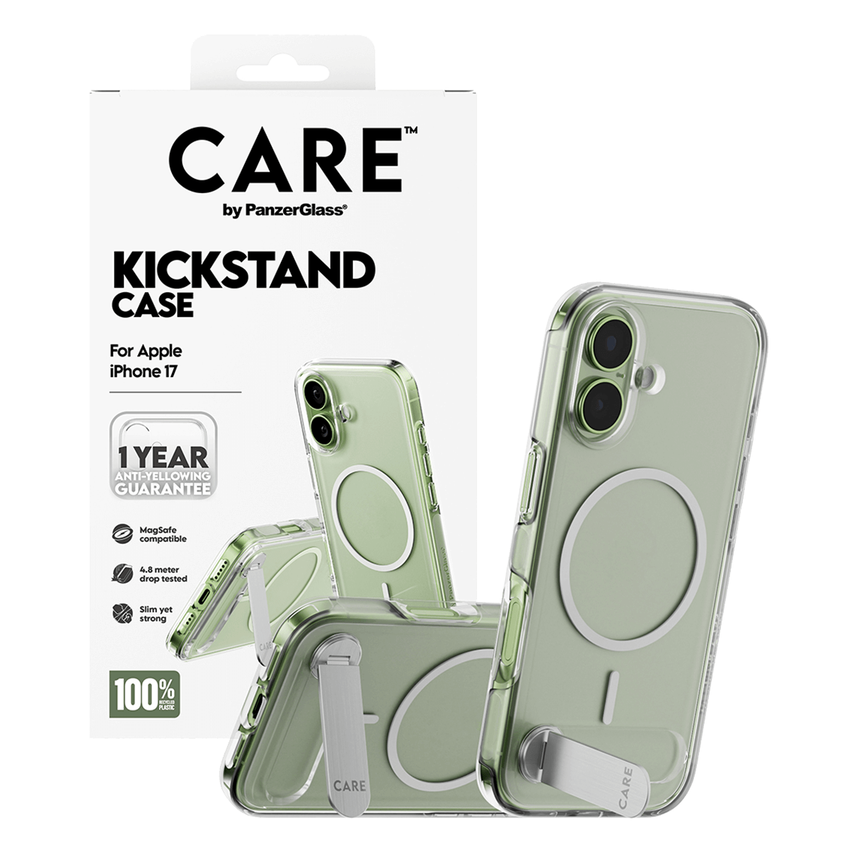 Διάφανη Θήκη CARE by Panzerglass Kickstand με White MagSafe για iPhone 17 - 4