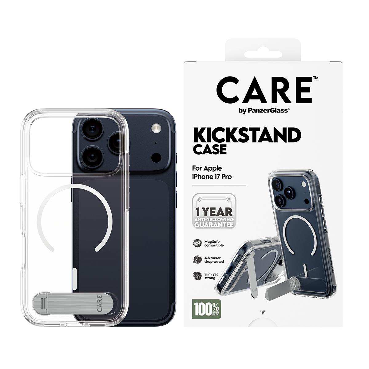 Διάφανη Θήκη CARE by Panzerglass Kickstand με White MagSafe για iPhone 17 Pro