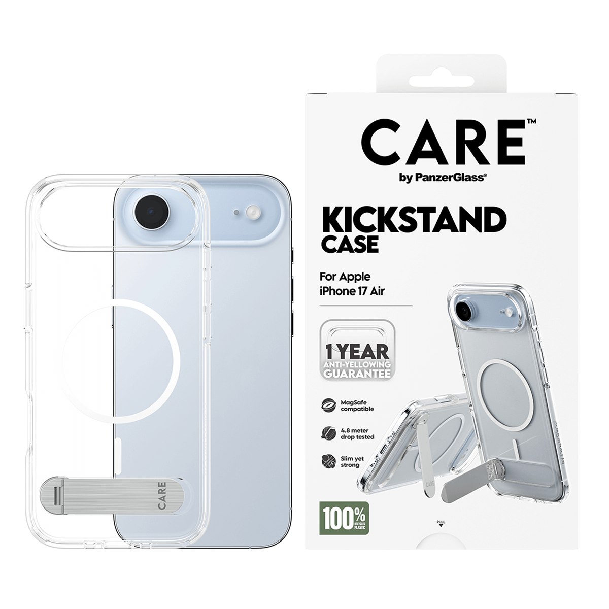 Διάφανη Θήκη CARE by Panzerglass Kickstand με White MagSafe για iPhone Air