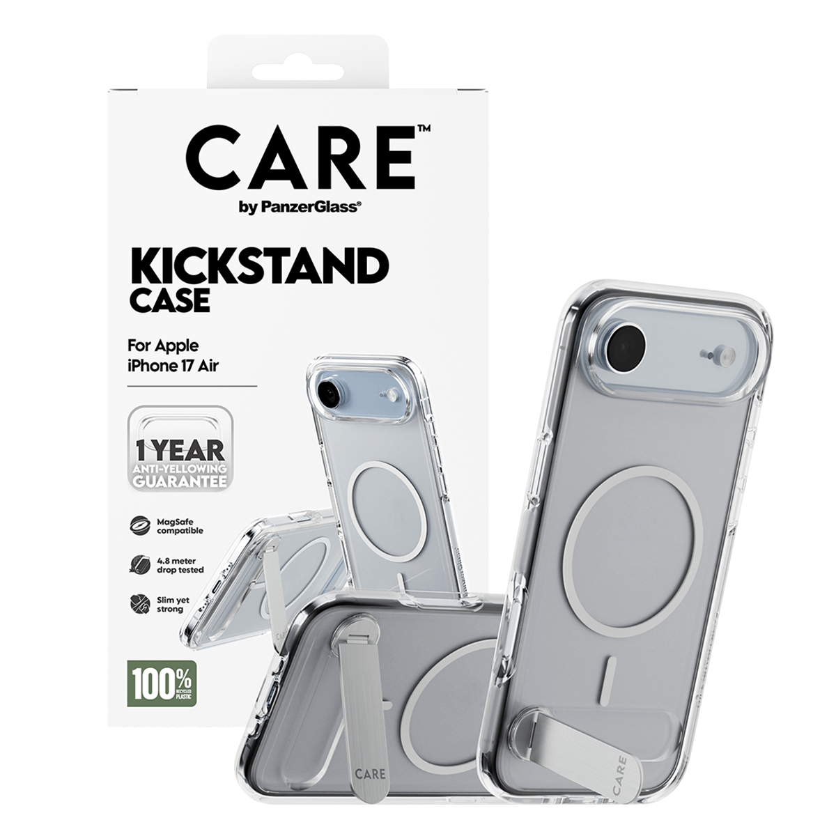 Διάφανη Θήκη CARE by Panzerglass Kickstand με White MagSafe για iPhone Air - 4