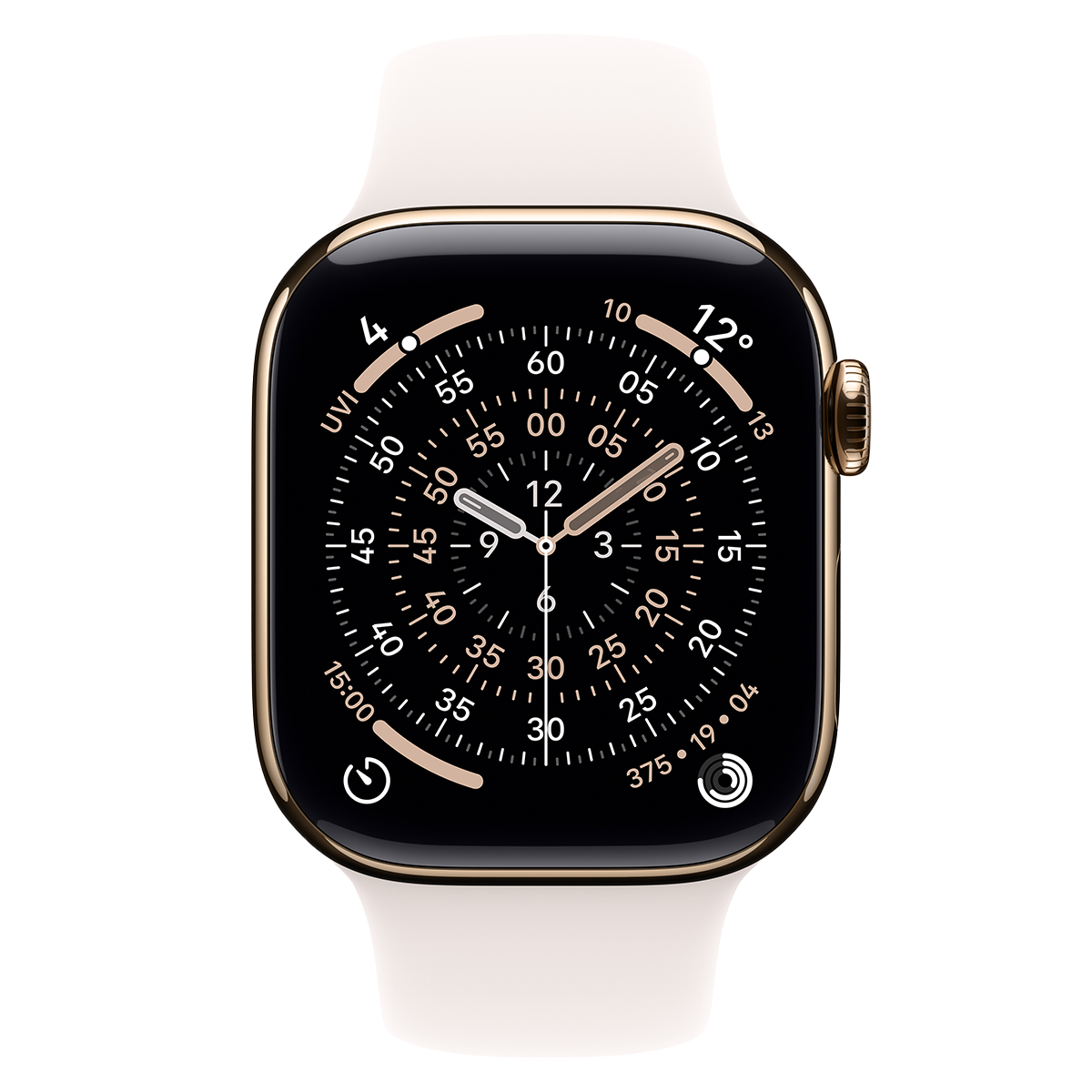 APPLE Watch Series 11 GPS + Cellular 42mm Gold Titanium Case with Light Blush Sport Band Small/ Medium Smartwatch - 2