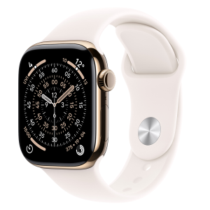 APPLE Watch Series 11 GPS + Cellular 42mm Gold Titanium Case with Light Blush Sport Band Small/ Medium Smartwatch