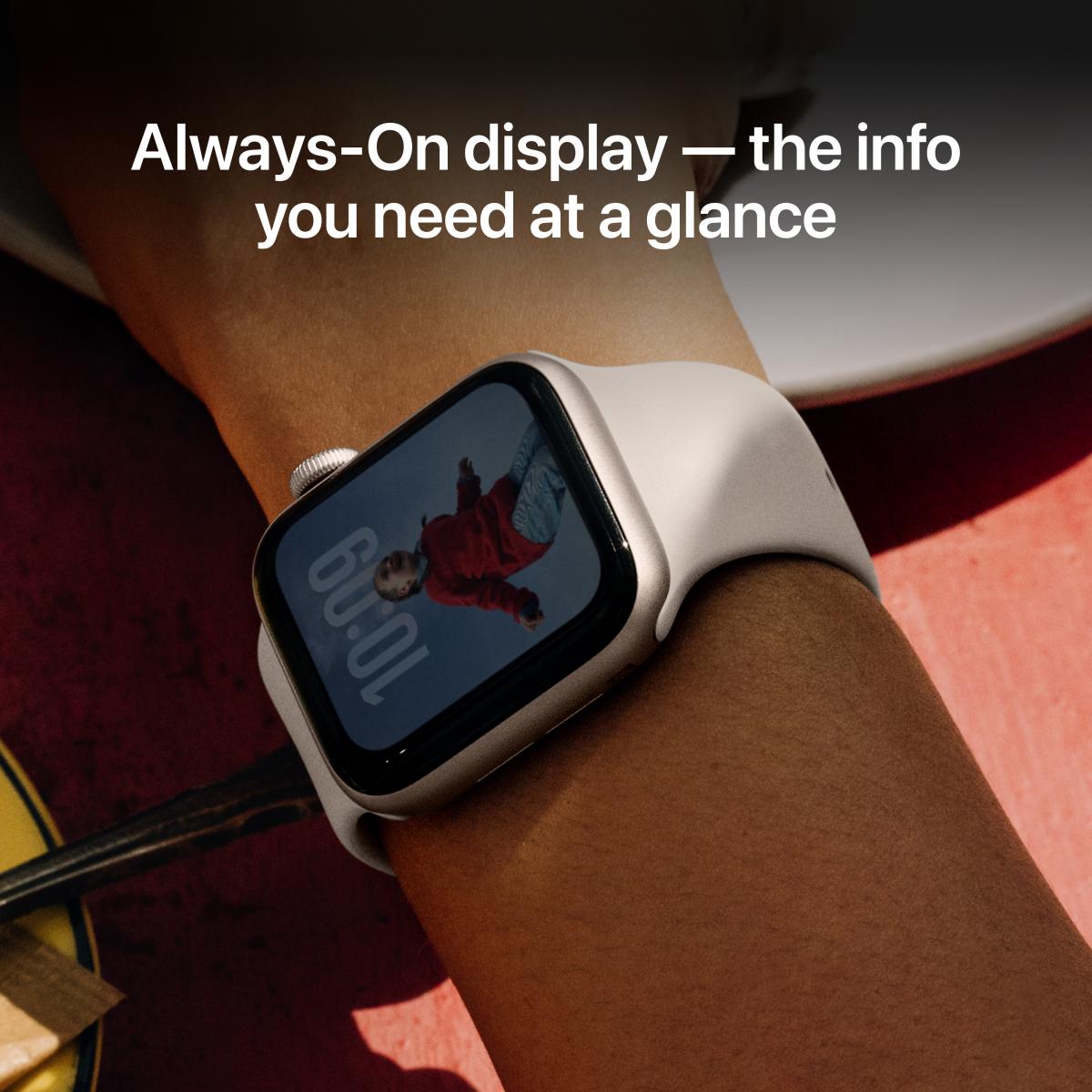 APPLE Watch Series SE 3 GPS 40mm Starlight Aluminum Case with Starlight Sport Band Small/ Medium Smartwatch - 5