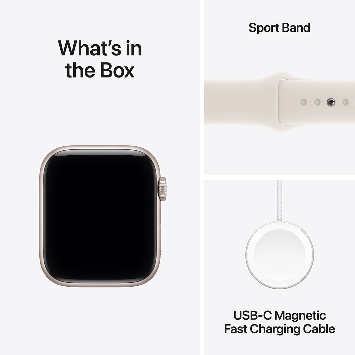 APPLE Watch Series SE 3 GPS 40mm Starlight Aluminum Case with Starlight Sport Band Small/ Medium Smartwatch - 6