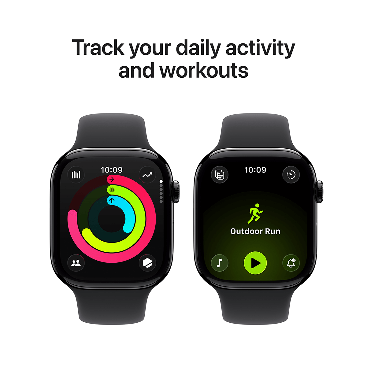 APPLE Watch Series 11 GPS 42mm Jet Black Aluminium Case with Black Sport Band Medium/ Large Smartwatch - 4