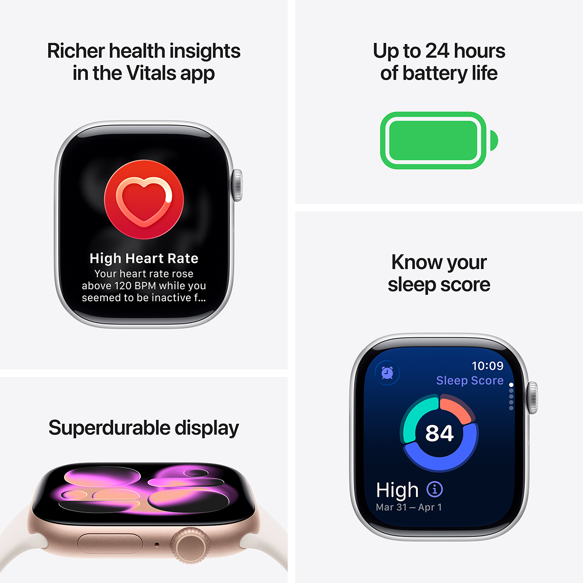APPLE Watch Series 11 GPS 46mm Rose Gold Aluminium Case with Light Blush Sport Band Small/ Medium Smartwatch - 3
