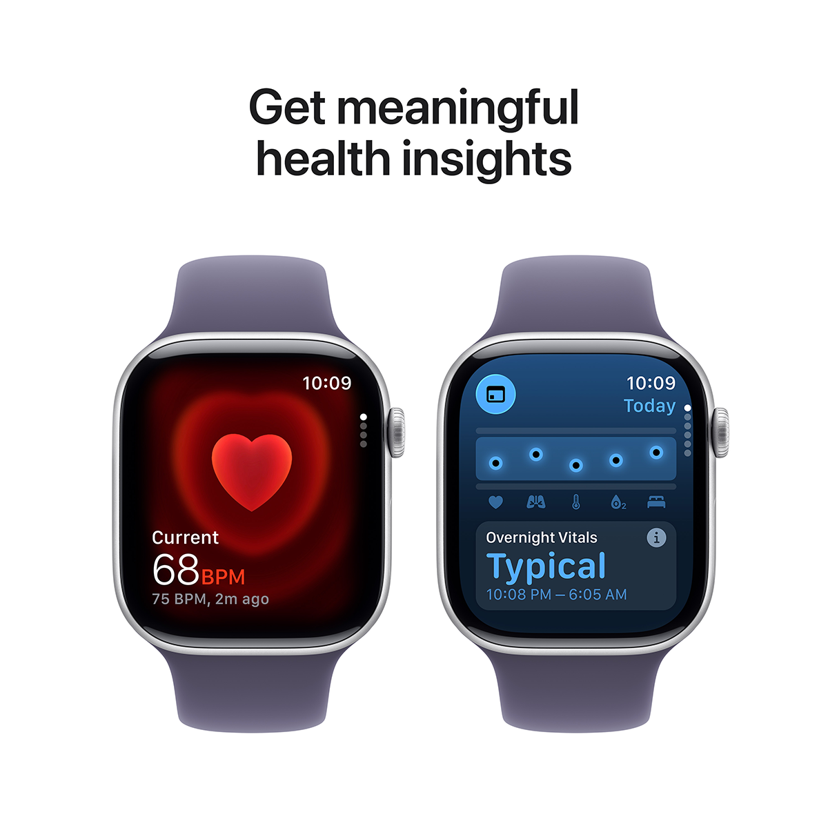 APPLE Watch Series 11 GPS 46mm Silver Aluminum Case with Purple Fog Sport Band Medium/ Large Smartwatch - 5