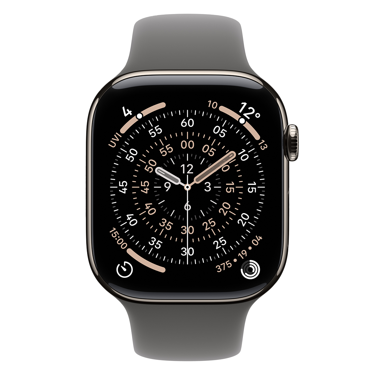 APPLE Watch Series 11 GPS + Cellular 42mm Natural Titanium Case with Stone Gray Sport Band Small/Medium Smartwatch - 2