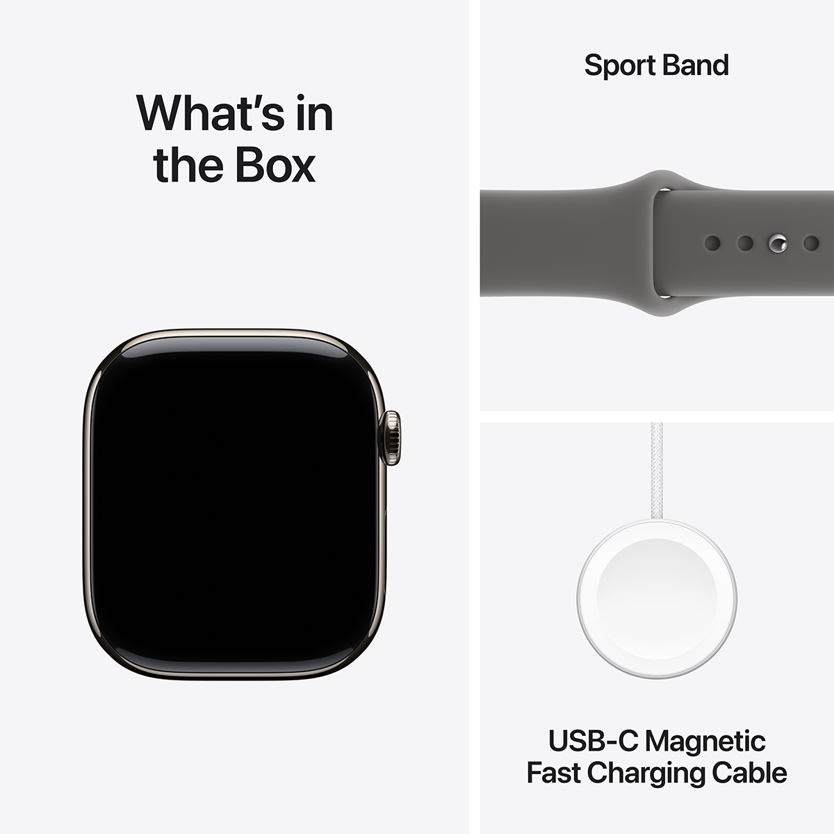 APPLE Watch Series 11 GPS + Cellular 42mm Natural Titanium Case with Stone Gray Sport Band Small/Medium Smartwatch - 6