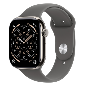 APPLE Watch Series 11 GPS + Cellular 42mm Natural Titanium Case with Stone Gray Sport Band Medium/ Large Smartwatch