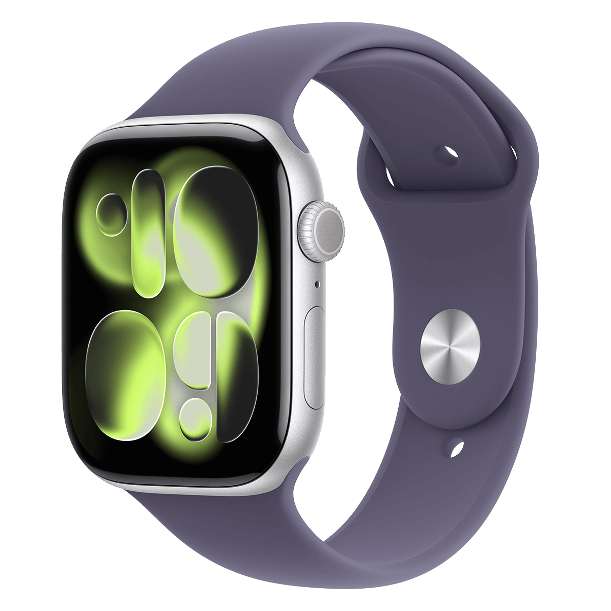 APPLE Watch Series 11 GPS + Cellular 46mm Silver Aluminum Case with Purple Fog Sport Band Small/ Medium Smartwatch