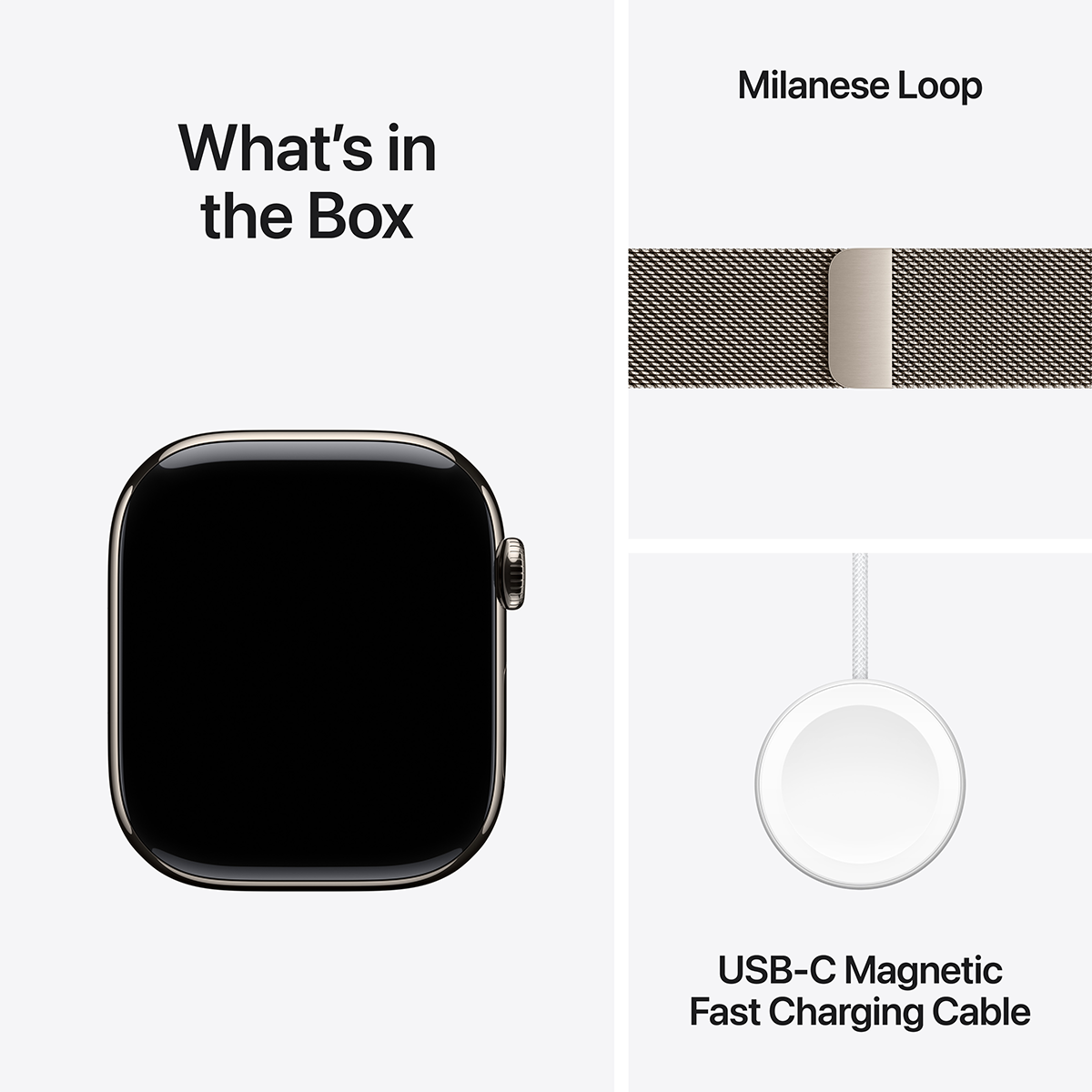 APPLE Watch Series 11 GPS + Cellular 46mm Natural Titanium Case with Natural Milanese Loop Small/ Medium Smartwatch - 6