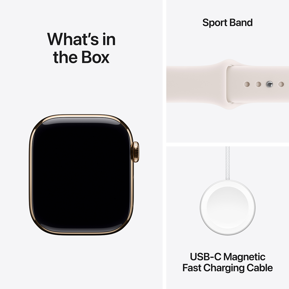 APPLE Watch Series 11 GPS + Cellular 46mm Gold Titanium Case with Light Blush Sport Band Medium/ Large Smartwatch - 6