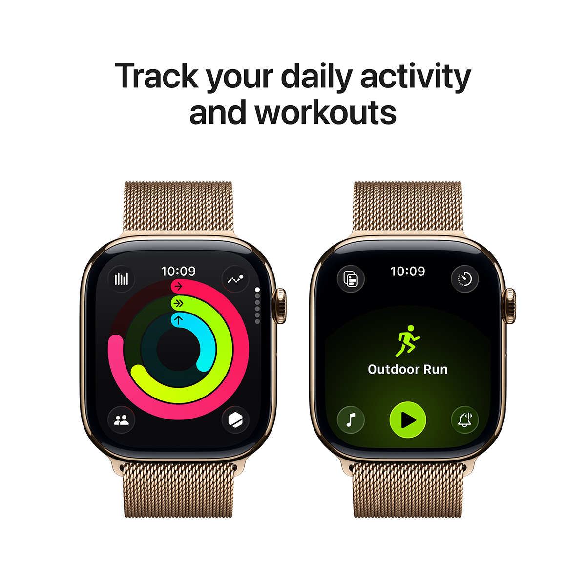 APPLE Watch Series 11 GPS + Cellular 46mm Gold Titanium Case with Gold Milanese Loop Medium/ Large Smartwatch - 4