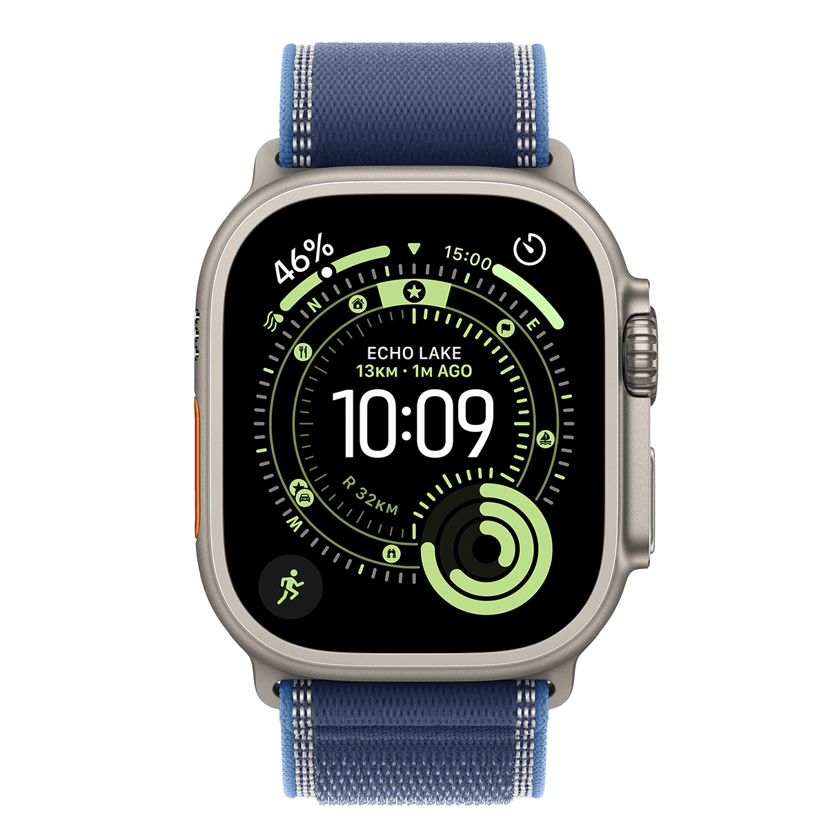 APPLE Watch Ultra 3 GPS + Cellular 49mm Natural Titanium with Blue/Bright Blue Trail Loop Small/Medium Smartwatch - 2