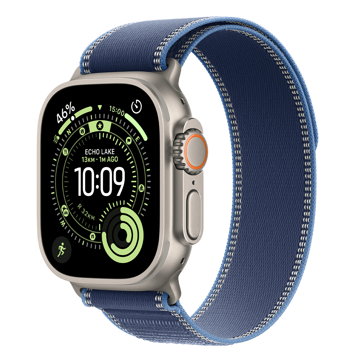 APPLE Watch Ultra 3 GPS + Cellular 49mm Natural Titanium with Blue/Bright Blue Trail Loop Medium/ Large Smartwatch - 2