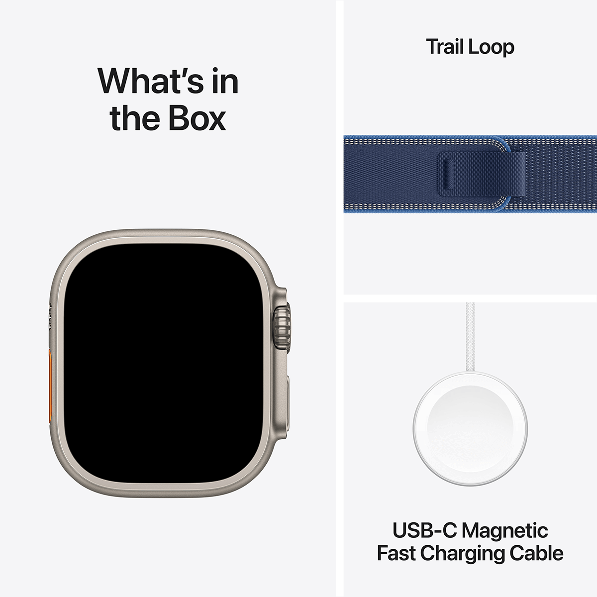 APPLE Watch Ultra 3 GPS + Cellular 49mm Natural Titanium with Blue/Bright Blue Trail Loop Medium/ Large Smartwatch - 6