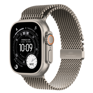 APPLE Watch Ultra 3 GPS + Cellular 49mm Natural Titanium with Natural Titanium Milanese Loop Small Smartwatch