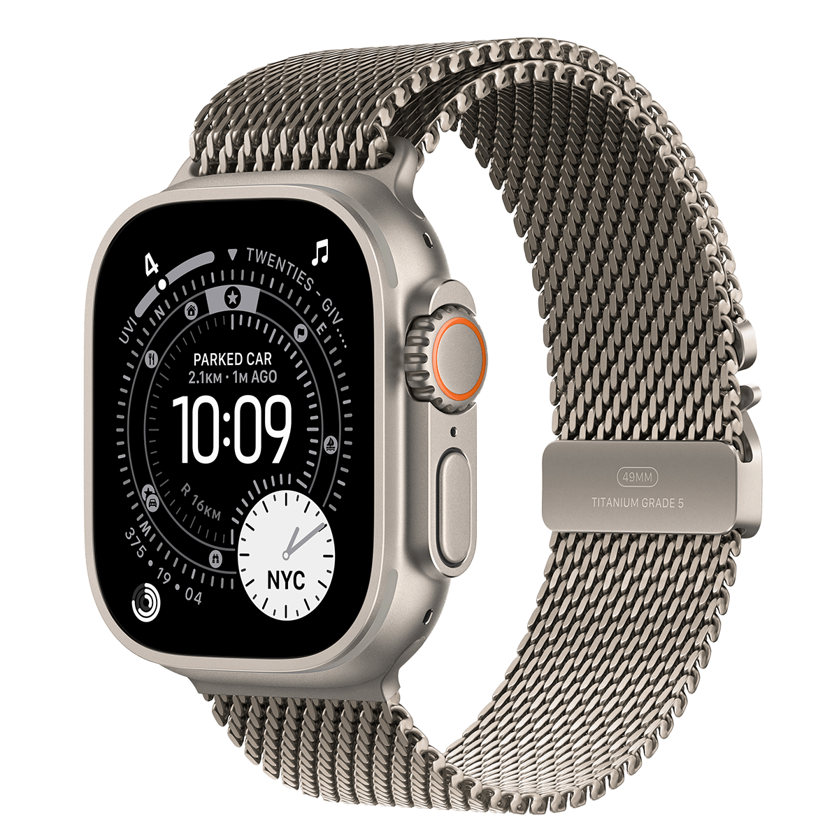 APPLE Watch Ultra 3 GPS + Cellular 49mm Natural Titanium Case with Natural Titanium Milanese Loop Medium Smartwatch