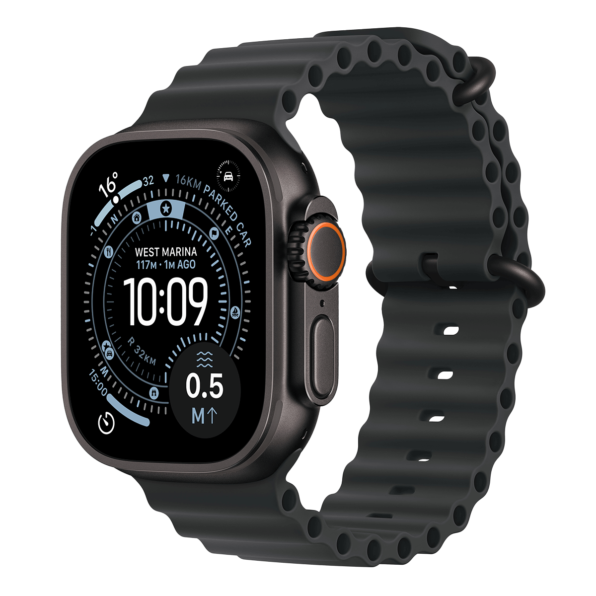 APPLE Watch Ultra 3 GPS + Cellular 49mm Black Titanium Case with Black Ocean Band Smartwatch