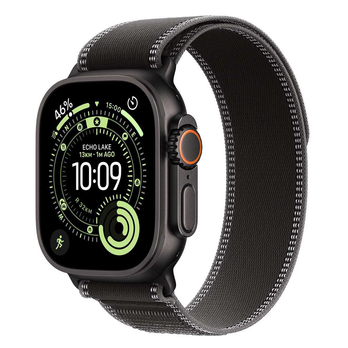 APPLE Watch Ultra 3 GPS + Cellular 49mm Black Titanium Case with Black/Charcoal Trail Loop  Medium/Large Smartwatch