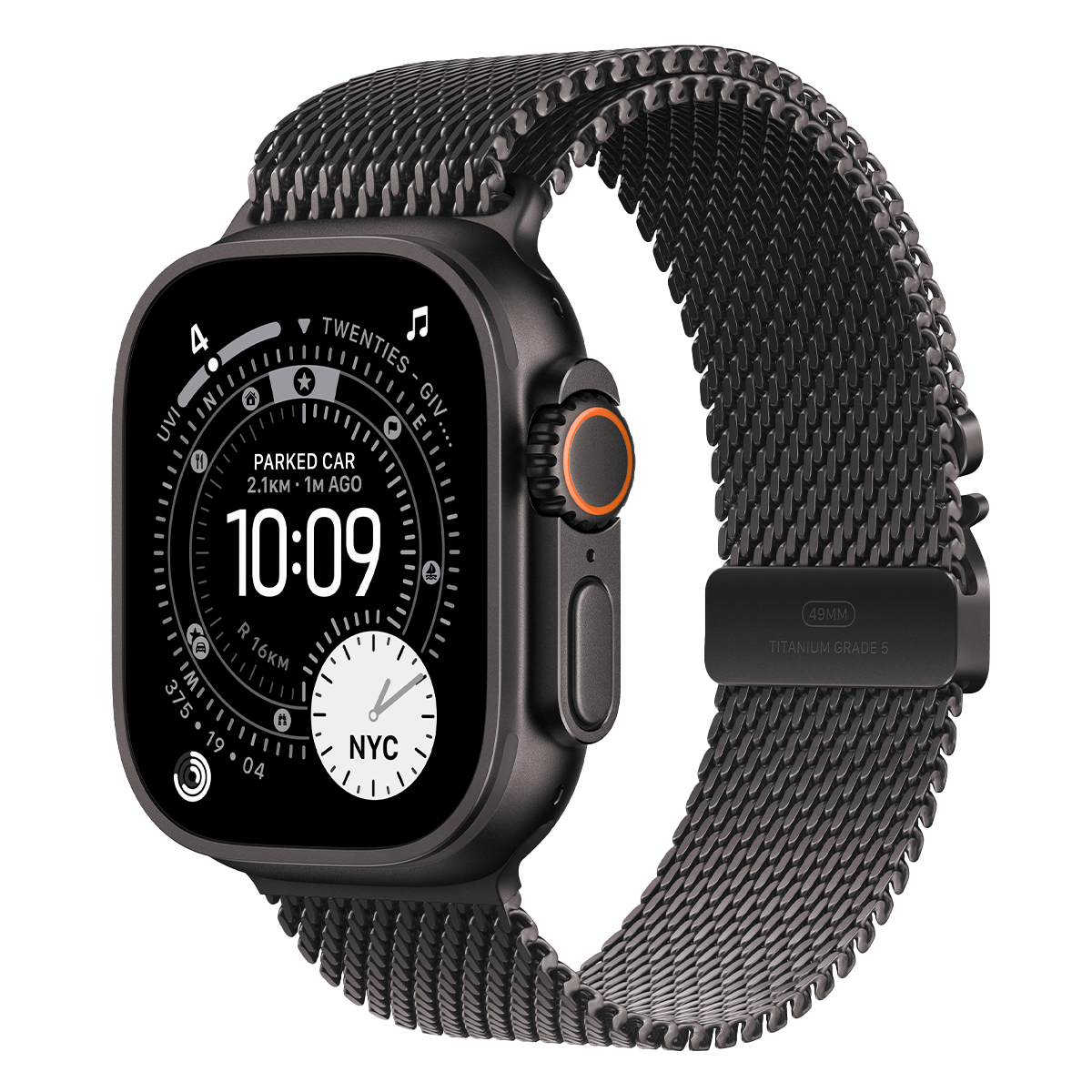 APPLE Watch Ultra 3 GPS + Cellular 49mm Black Titanium Case with Black Titanium Milanese Loop Large Smartwatch