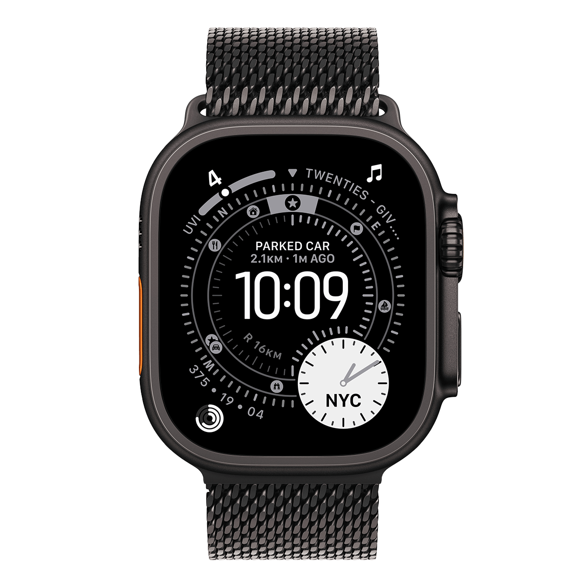 APPLE Watch Ultra 3 GPS + Cellular 49mm Black Titanium Case with Black Titanium Milanese Loop Large Smartwatch - 2