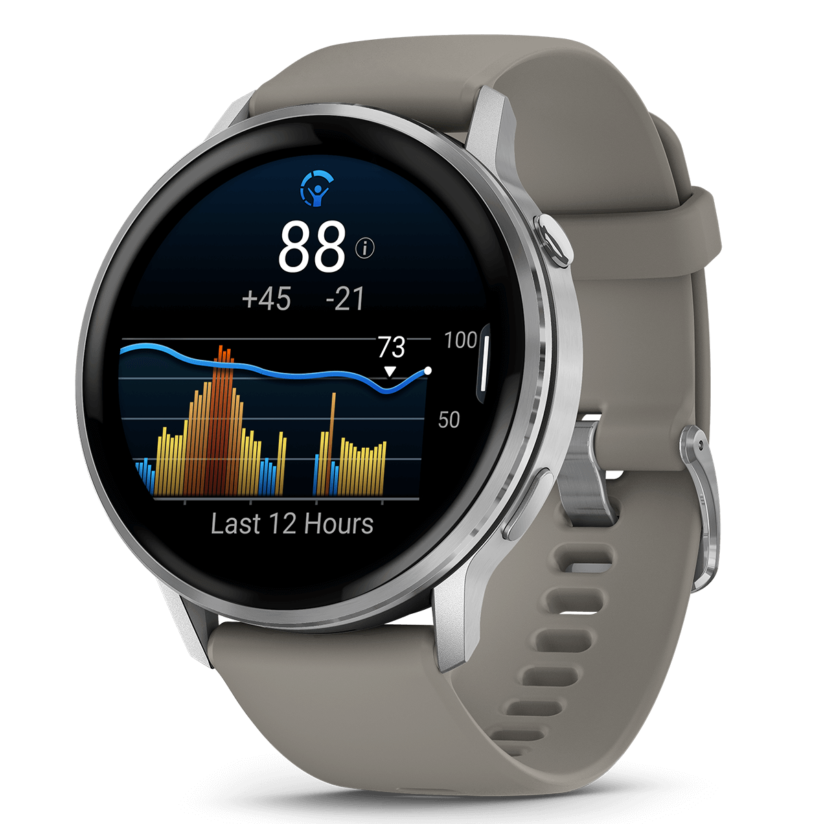 GARMIN Venu 4 45mm Silver with Silver Gray Smartwatch - 3